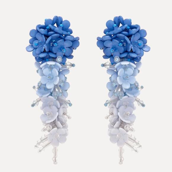 Oscar de la Renta Flower Bouquet Clip-On Earrings - Picture 1 of 5